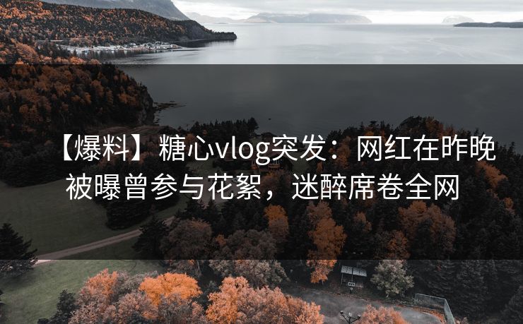 【爆料】糖心vlog突发:网红在昨晚被曝曾参与花絮,迷醉席卷全网 【爆料】糖心vlog突发:网红在昨晚被曝曾参与花絮,迷醉席卷全网